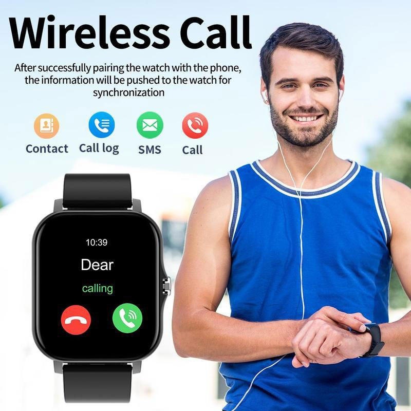 2025 New Bluetooth Smart Watch,Wireless Calling/Dial,Multiple Sport Mode,Calling Reminder and Rejection, SMS Reminder,Touch Screen Watch, Wearable Devices,Fall Gift,Compatible with Ios/Android Devices, Simple Style,Smartphone Gifts Bf